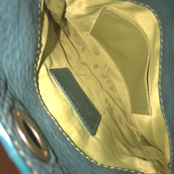COACH Chelsea Teal Pebble Leather Mini Bag - Picture 8 of 8
